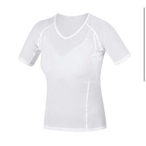 NWT GORE Wear Women Base Layer Shirt Multi-Sport White V Neck Size 2 (XS)